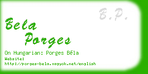 bela porges business card
