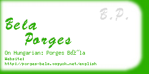 bela porges business card